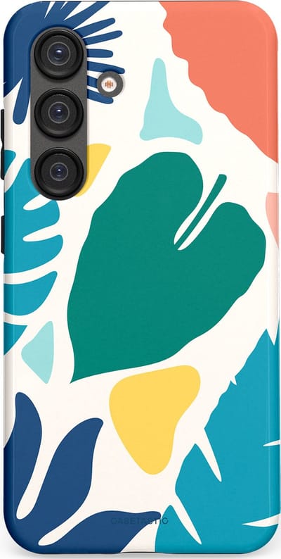 Casetastic Hoesje Geschikt voor Samsung S25 - Stijlvolle Beschermende Duo-layer Case - Moderne Kunstbladeren