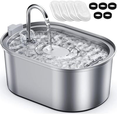 DailySupplies® Drinkfontein Kat - Kattenfontein - Drinkbak Hond - Waterdispenser - Zilver