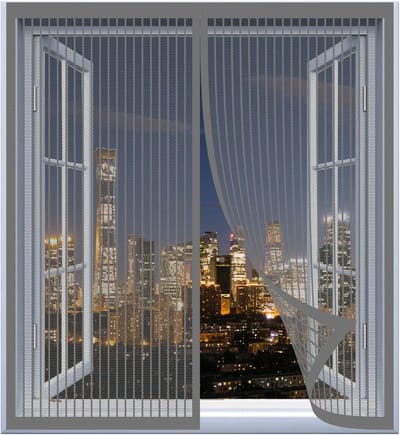Magnetisch Vliegengordijn zonder boren 100x180 cm Grijs voor Balkon en Terras