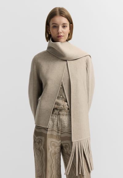 Bugatti Damen Blazer Doubleface-sjaal van wolmix