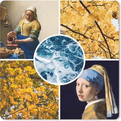 Muismat 20x20 cm - Mousepad Vermeer - Collage - Kunst - Muismatten