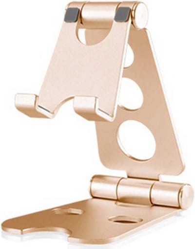 Universele Telefoon Verstelbare Houder voor tafel - Bureauhouder - Smartphone standaard - Telefoonhouder bureau Geschikt voor: Tablet/iPhone/iPad/Samsung - goud