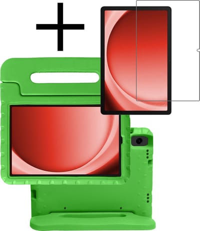 Hoes - Geschikt voor Samsung Galaxy Tab A9 - Met Screenprotector - Kinderhoes Shockproof Bumper - Kidsproof Case - Tablet Hoesje - Kinder Cover - Groen