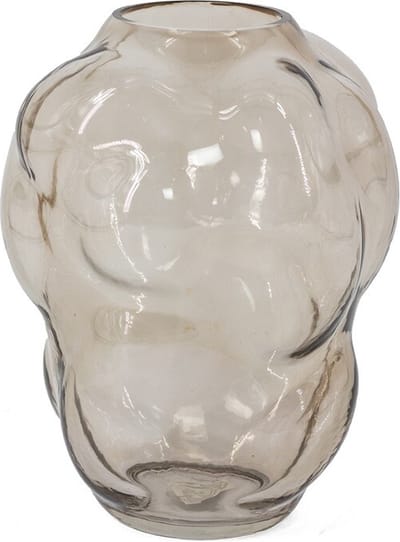 HomeBound by KY | Glazen vaas bubbels zalm | glazen vaas | 18x18x25cm | stijlvolle vaas