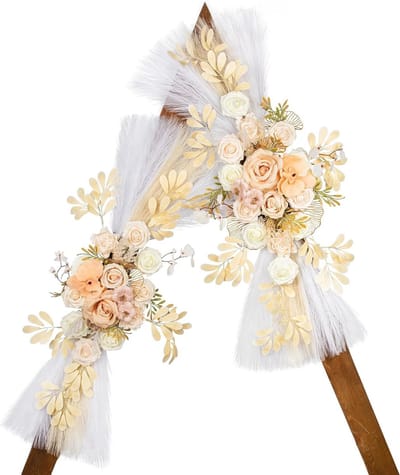 Bruiloft Bloemen - Bloemenslinger Decoratie - Boho Stijl - Zorgvuldig Ontworpen - Tot 100 cm - Beige Champagne
