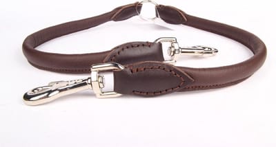 Dog's Companion - Leren Koppelriem voor 2 Honden - Lengte: 40cm (8 mm), Kleur: Bruin