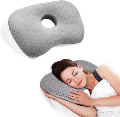 GTB® Piercing Kussen - Reiskussen - RIngkussen - Grijs - 32cm x 44cm x 5cm