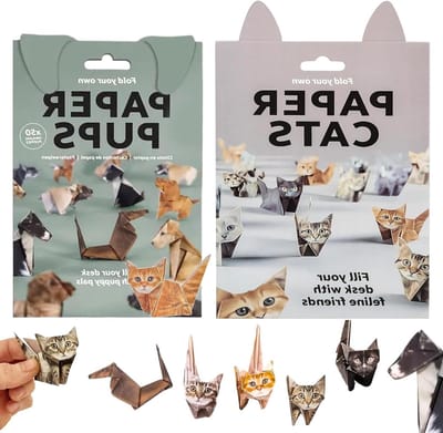Origami Papier Set voor Katten en Honden, 100 Vellen 3D Papercraft, Creatieve DIY Kit voor Dierliefhebbers en Handgemaakte Decoraties