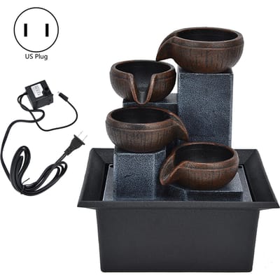 Tafelblad Waterfontein met LED Geel Licht Feng Shui Ontspanning Bureau Ornament DecoratieUS
