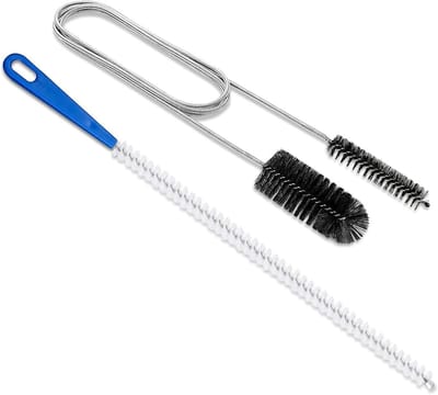Buisreinigingsset - Afvoer Ontstopper - Verstopping Verhelpen - Flexibele Veer & Borstel - 155 cm Veer - Zwart