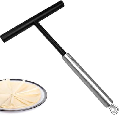 Allecto Plus - Verdeler 19,5 cm voor pannenkoeken, deegverdeler, roestvrij staal, kunststof, vaatwasmachinebestendig.