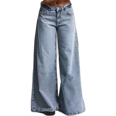 It's Basic - ELEPHANT LEG LOW RISE JEANS - AZURE