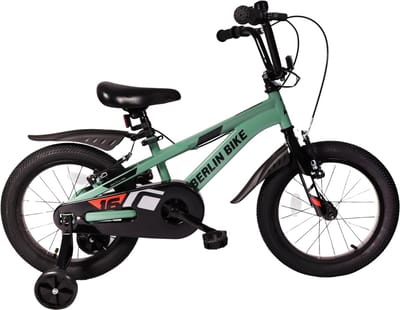 Berlin Bike Cross 16 inch Groen - Kinderfiets met zijwieltjes voor 4-, 5- en 6-jarige kinderen - Fiets 16 inch