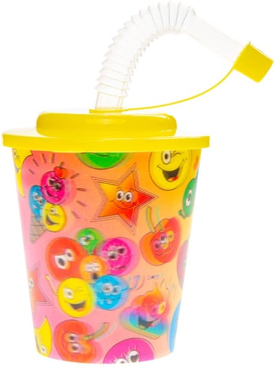 LG-Imports - Cup with Lid and Straw Smiley Face 12pcs.