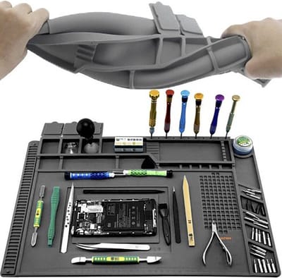 Actie4you® - Siliconen Soldeermat - Mat voor Soldeerwerkzaamheden – Soldeer Werkmat - Knutselmat - 30 x 45 cm – Hobby Mat - Grijs