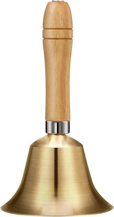 Handbel - Servicering Balie - Orde Oproepen - Helder Geluid - 15 x 8 cm - Goud