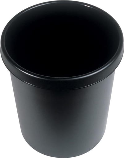 helit Gross-Papierkorb, 30 Liter, PE, braun rund, mit umlaufendem Griffrand, oberer Durchmesser: 350 mm, - 1 Stück (H61