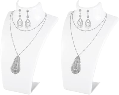 Sieraden Display Rek - Ketting Bust Displays - Set van 2 - Wit - Voor Neclaces - Perfect voor sieradenopslag - Geschikt voor elke kamer -...