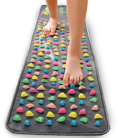 Dailygoods- Voetmassagemat met Imitatiesteen - Voetreflexzonemat - Acupressuurmat - Stressvermindering - Verbeterde Doorbloeding - Intensieve Stimulatie - Reflexzonemat