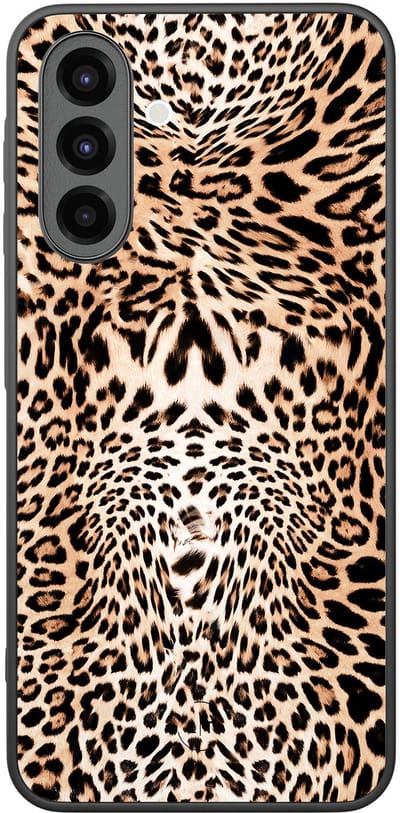 Leuke Telefoonhoesjes - Hoesje geschikt voor Samsung Galaxy A26 - Luipaardprint - Backcover zwart - Luipaardprint - Bruin