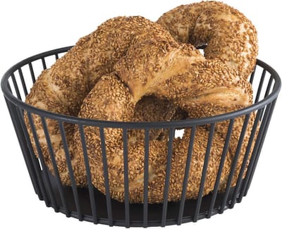 Moderne metalen mand - 20 cm breed en 8,5 cm hoog voor fruit, groenten en brood