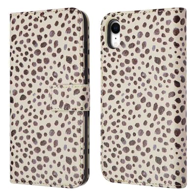 imoshion Hoesje - Geschikt voor Apple iPhone XR - Design Bookcase smartphone - Black And White Dots