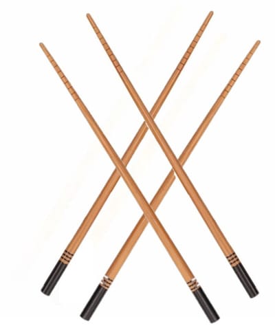 Bamboe Aziatiesche eetstokjes - bruin / zwart - 8x setje - hout
