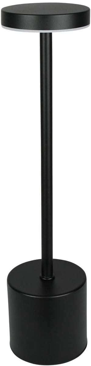 Tafellamp Oplaadbaar & Dimbaar – Zwart Metaal – Draadloos – 3 Lichtstanden (Warm/Wit) – LED Tafellamp – 34 cm