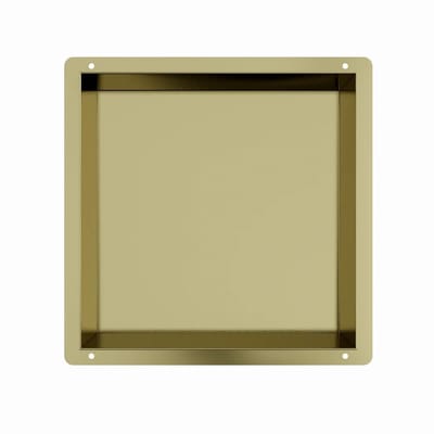 Mat goud RVS Inbouwnis met tegelflens 30x30x10cm - Inbouwnis badkamer en Douche