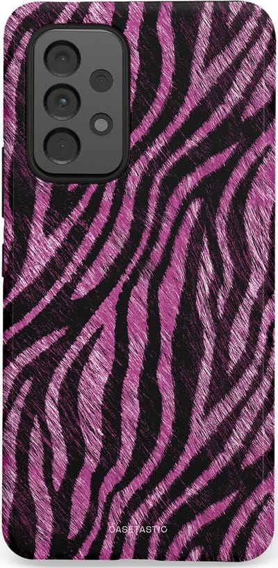 Casetastic hoesje geschikt voor Samsung Galaxy A53 (2022) 5G - Dubbellaagse bescherming - Roze Paarse Zebraprint - Fashion Case - Zwart Lila