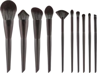 YUBBI Make Up Borstels - 10 delige Kwastenset - Professionele Makeup Kwasten - Visagie - Zwart - 10 Stuks - Allround Makeup Brush Set