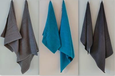 Badhanddoeken Set - 2 delig - Handdoek 50x100 cm en Badhanddoek 70 x140 cm - 100% Katoen donkergrijs