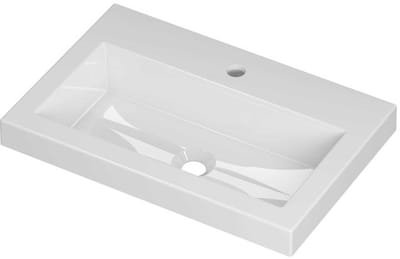 INK Roots Wastafel Porselein met 1 Kraangat - 600x400x60 mm - Glans Wit