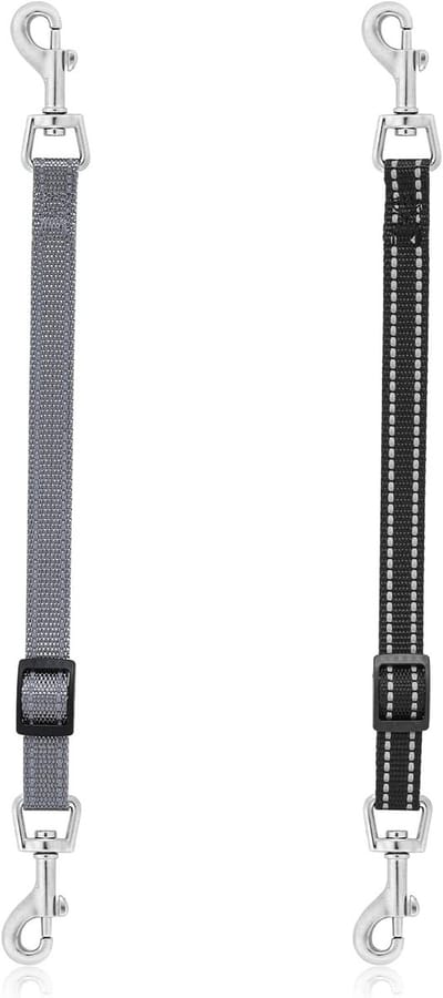 Reflecterende Nylon Halsclips voor Puppies - Verstelbare Backup Buckle Clips voor Honden (Zwart, Grijs) - Veilig en Duurzaam