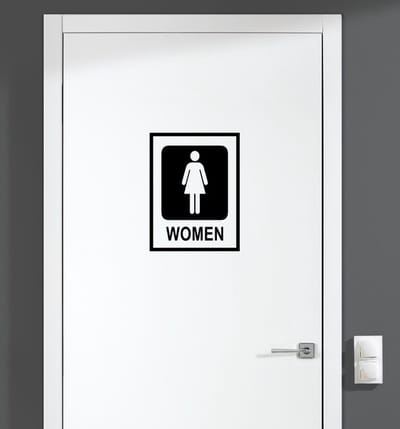 Deursticker - Women - Zwart 16x21