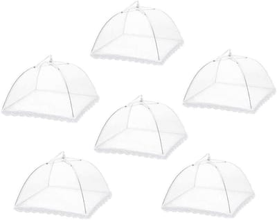 Set van 6 Opvouwbare Voedselbedekkingen voor Eten, Fruit en Picknick, 36 x 36 x 25 cm