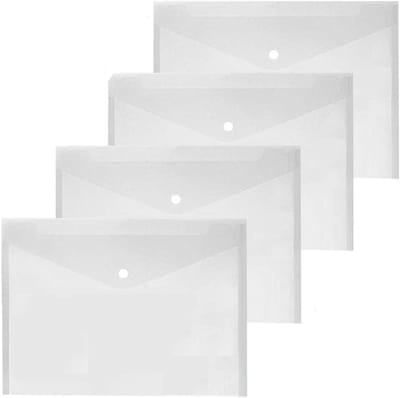 Duidelijke A4 Plastic Mappen, 30 Stuks, Met Drukknop voor Documenten, School en Kantoor, Ideaal voor Opberging en Organisatie van Papier