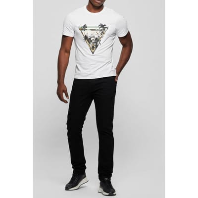 GUESS Ss Bsc  Embosse Pure White Taglia: S | Magliette basic Outlet | Uomo | Bianco