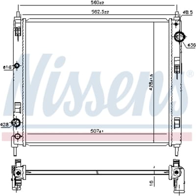 Radiator, motorkoeling NISSENS 606119