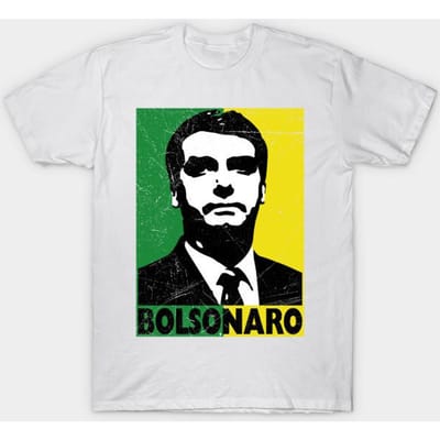 T-shirt Femme Bolsonaro Président T-shirts Brésilien Élect Imprimé Harajuku Kawaii T-shirt Été Manches Courtes T-shirt Femme Haut Tee 3XL blanc