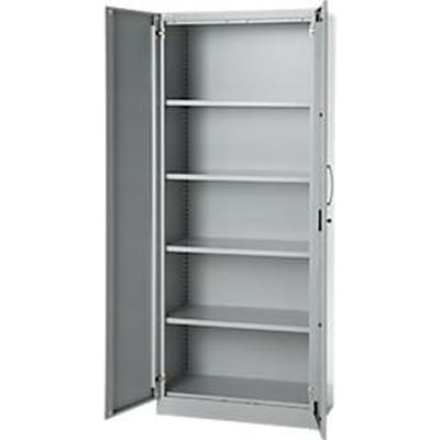 Kantoorkast, 5 OH, afsluitbaar, met opliggende deuren, B 800 mm, blank aluminium
