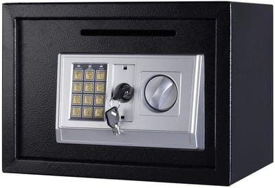 Digitale Kluis - Elektronische Kast - Veilig Opbergen - Dubbel Beveiligd - 46L - Zwart