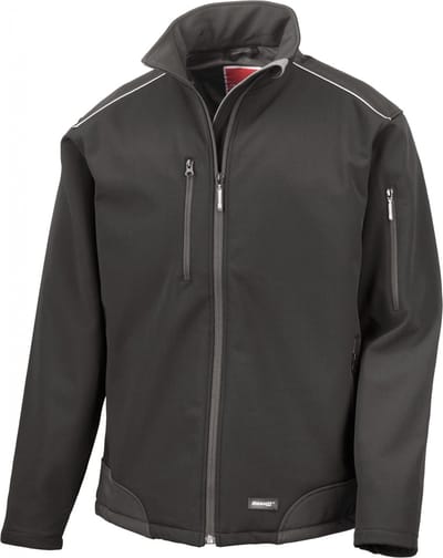 Result Ripstop Soft Shell Workwear Jacket With Cordura Panels RT124 - Black - XXL