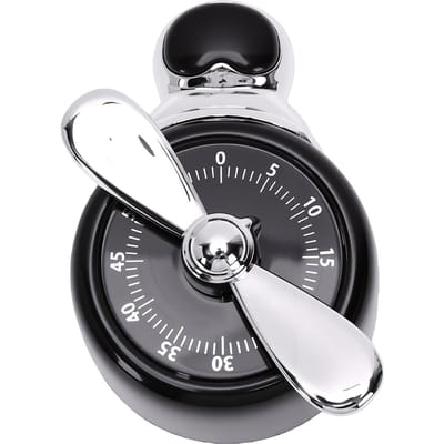 Vintage Magnetische Mechanische Keukentimer Visuele Timer Batterijvrij Schattig Luid Alarm voor Koken Bakken Zwart