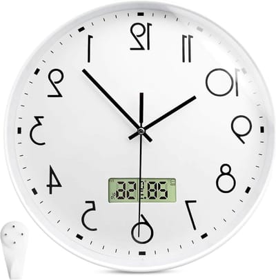 Radiografische Wandklok - Stille Klok - Tijd Weergeven - Automatische Tijdinstelling - 30 cm - Wit