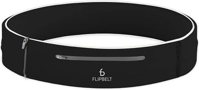 Flipbelt Elite Zwart - Running belt - Hardloopriem - Waterafstotend - Afsluitbaar met rits - L