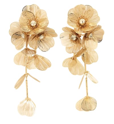 Lange oorbellen - goudkleurig -blaadjes- 12 cm-Charme Bijoux