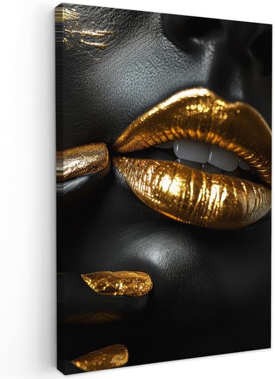 Dailygoods- Canvas Schilderij 80x120 cm - Wanddecoratie Woonkamer - Wanddecoratie Slaapkamer - Luxe Kunst - Abstract Portret - Hoogwaardige Afdrukken