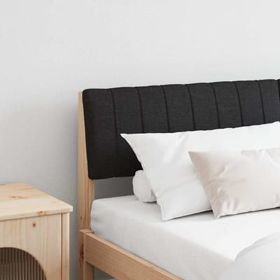 vidaXL Gestoffeerd hoofdbord Zwart 160 cm Massief grenenhout