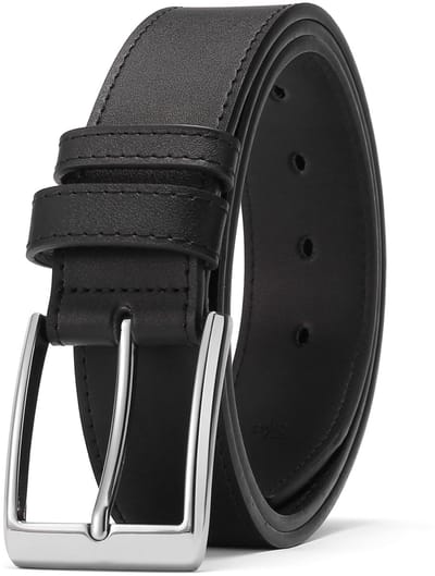 SENDEFN Riem voor heren, leren riem voor heren, 38 mm breed, herenriem voor heren jeans en zakelijk pak, lengte in te korten, met geschenkdoos, zwart-2, 125